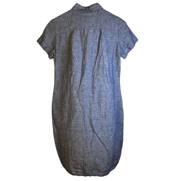 Banana Republic Womens Dress Chambray Linen Button-Down Short-Sleeve Dress Sz 0 - Picture 10 of 11